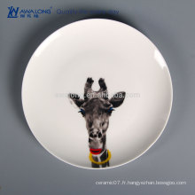 Animal Drawing Lovely Style Céramique Plats Assiette, Bone Chine Vaisselle Vente en gros en provenance de Chine